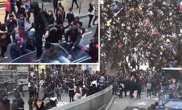 Aγριες συγκρούσεις: Μουσουλμάνοι «σπάνε» το κέντρο των Βρυξελλών (βίντεο)
